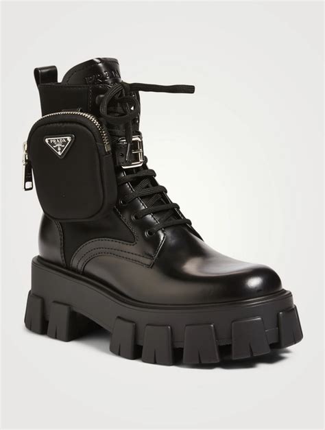 prada combat boots women's|women prada boots with pouch.